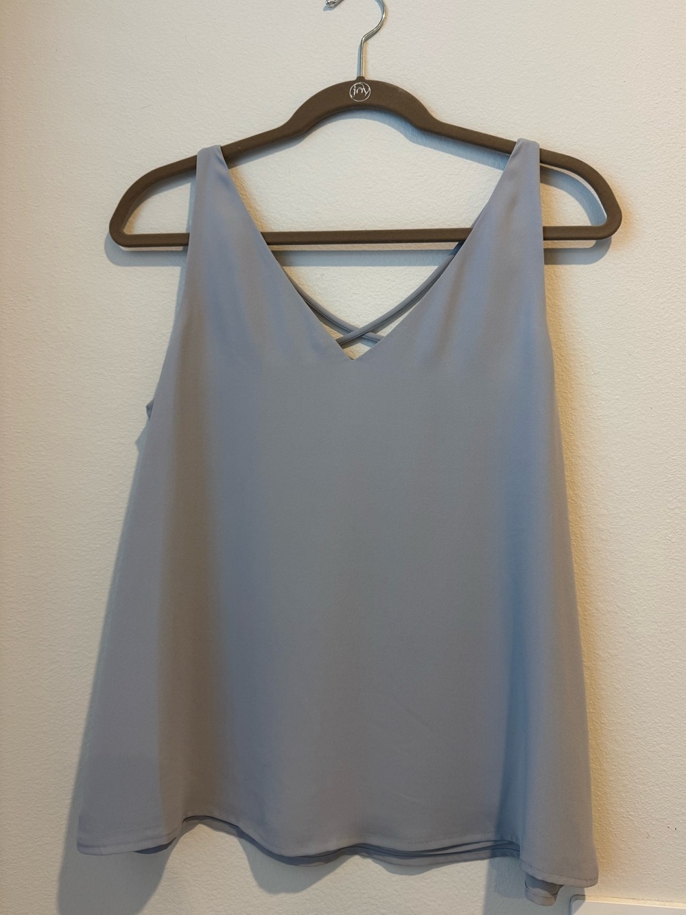 Express Grey V-Neck Crisscross Back Blouse